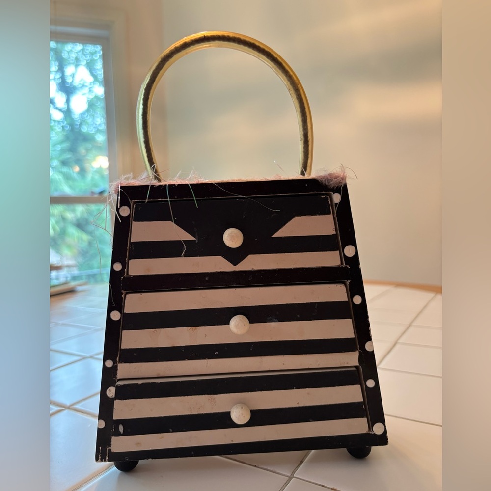 Black white polka dot organizer girl jewelry office drawers purse kids room diy